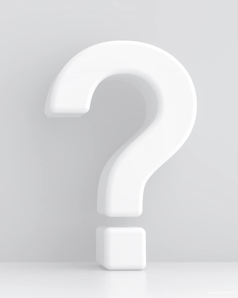 Rachel Jackson Marketing Tech Specialist. A 3D picture of a giant white question mark.